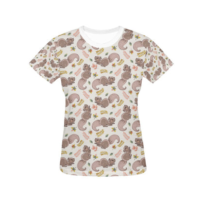 Squirrel Print Design LKS307 Women's  T-shirt