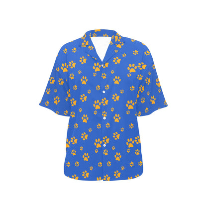 Paw Pattern Print Design A03 Women's Hawaiian Shirt