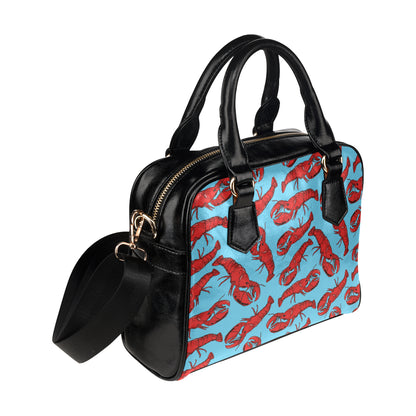 Lobster Red Pattern Print Design 03 Shoulder Handbag