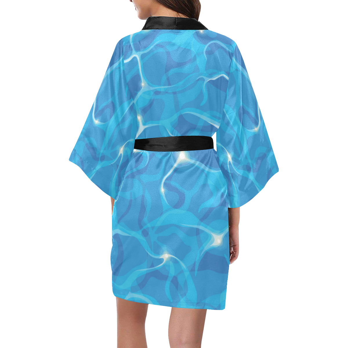 Ocean Reflex Pattern Print Design A02 Women's Short Kimono