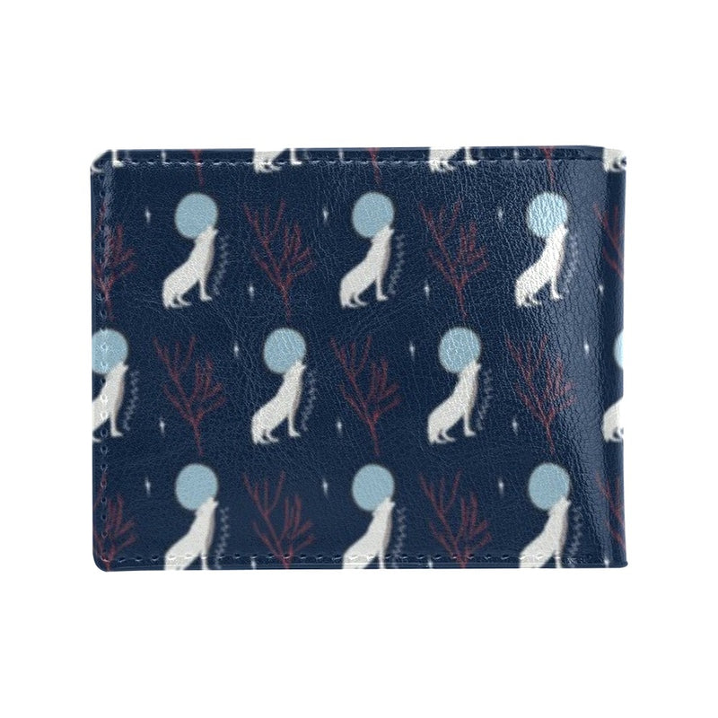 Wolf Moon Print Design LKS304 Men's ID Card Wallet