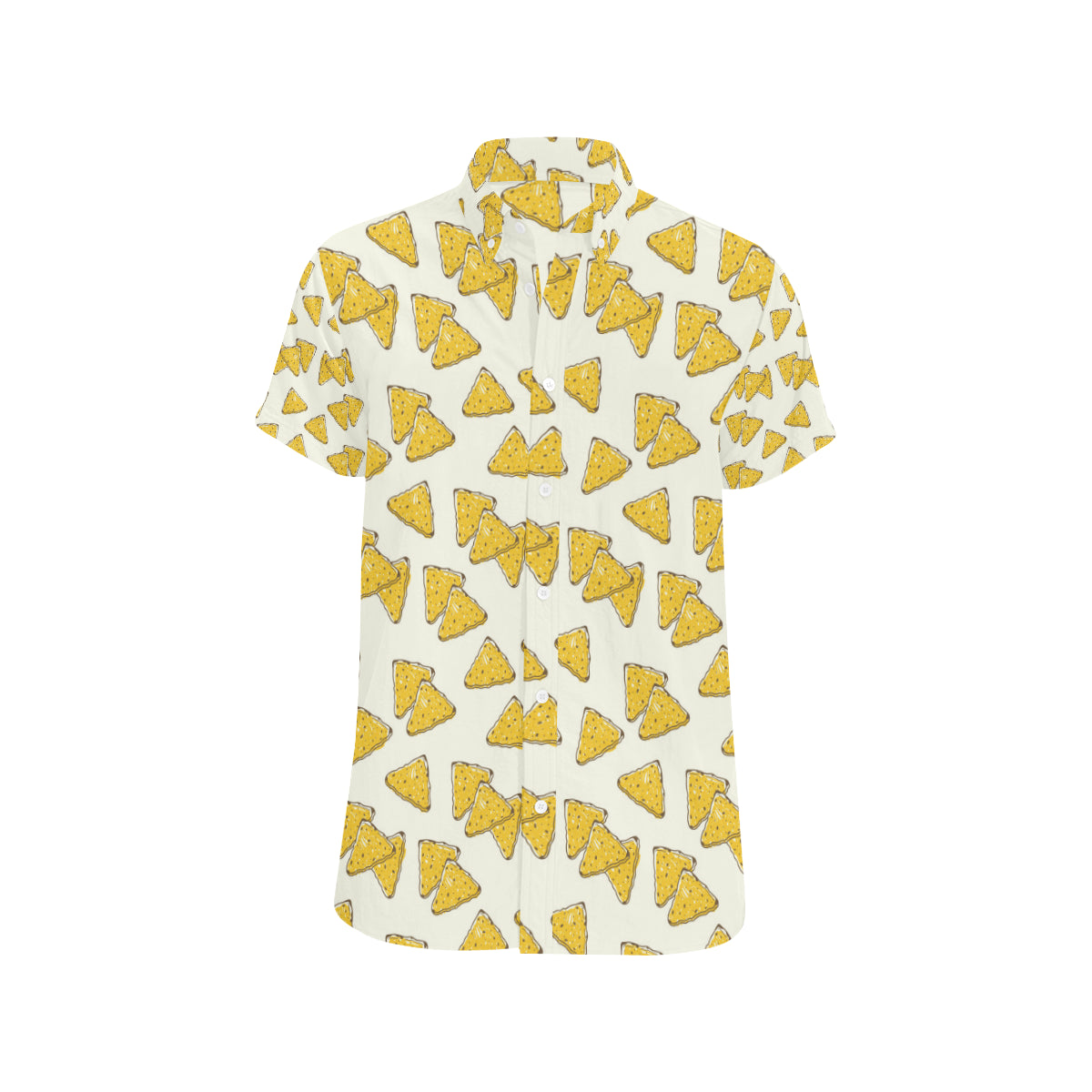 Nachos Pattern Print Design A01 Men's Short Sleeve Button Up Shirt