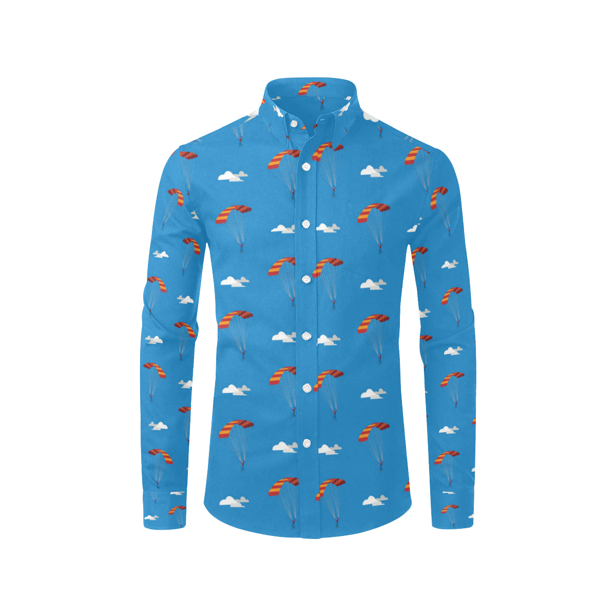 Skydiving Pattern Print Design 02 Men's Long Sleeve Shirt