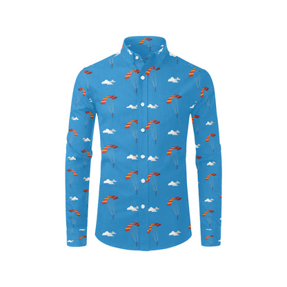 Skydiving Pattern Print Design 02 Men's Long Sleeve Shirt