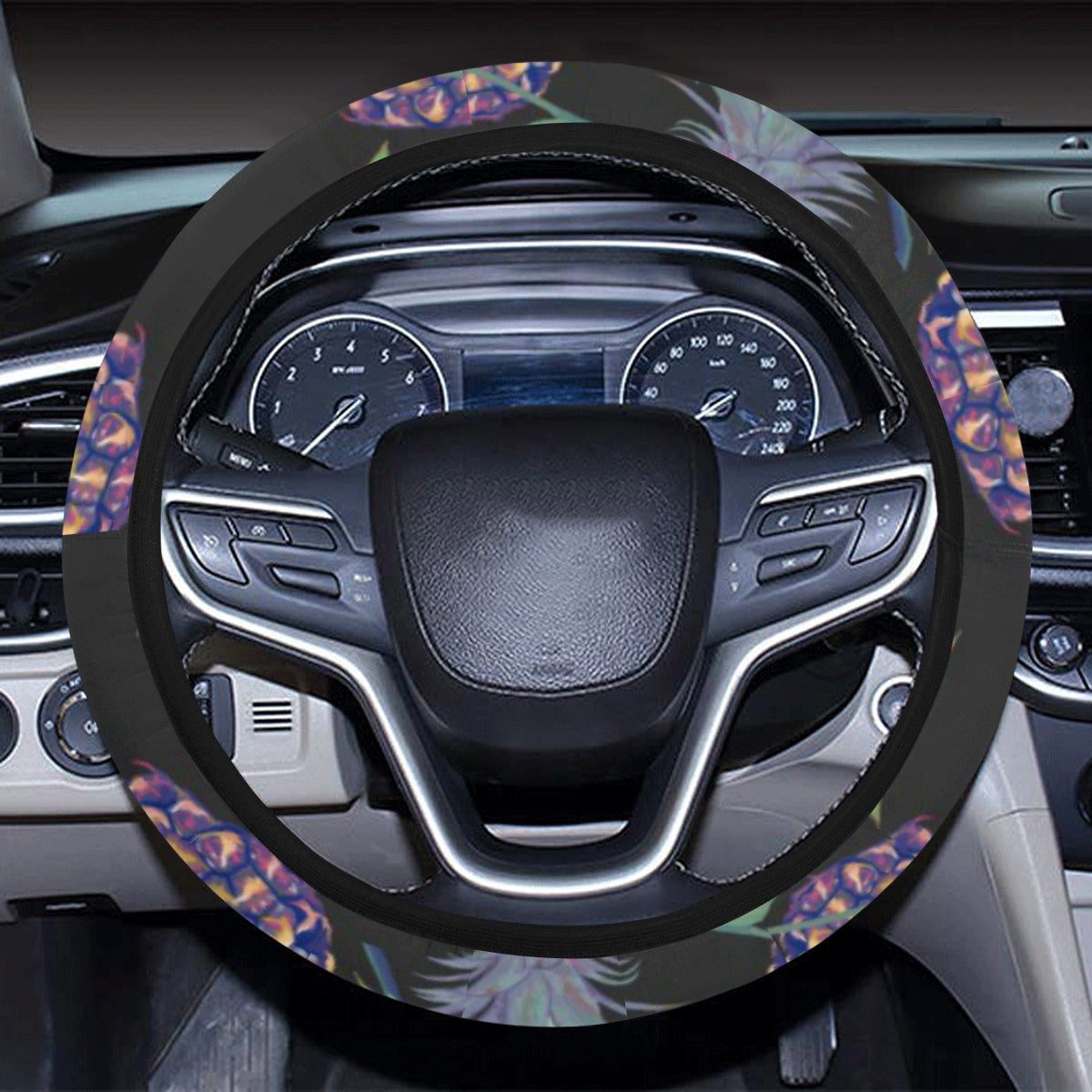 Pineapple Pattern Print Design PP04 Steering Wheel Cover with Elastic Edge