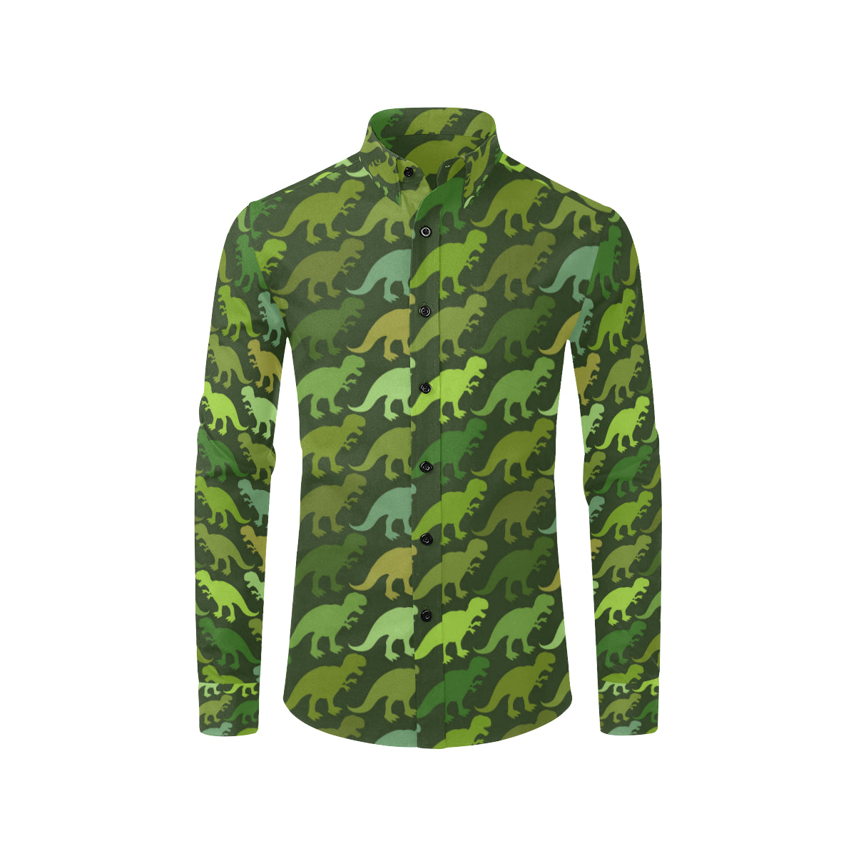 T Rex Pattern Print Design A03 Men's Long Sleeve Shirt