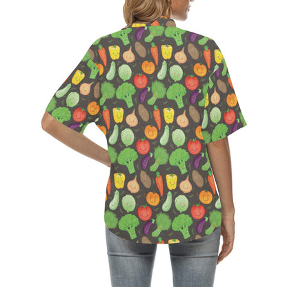 Vegan Funny Themed Design Print Women's Hawaiian Shirt