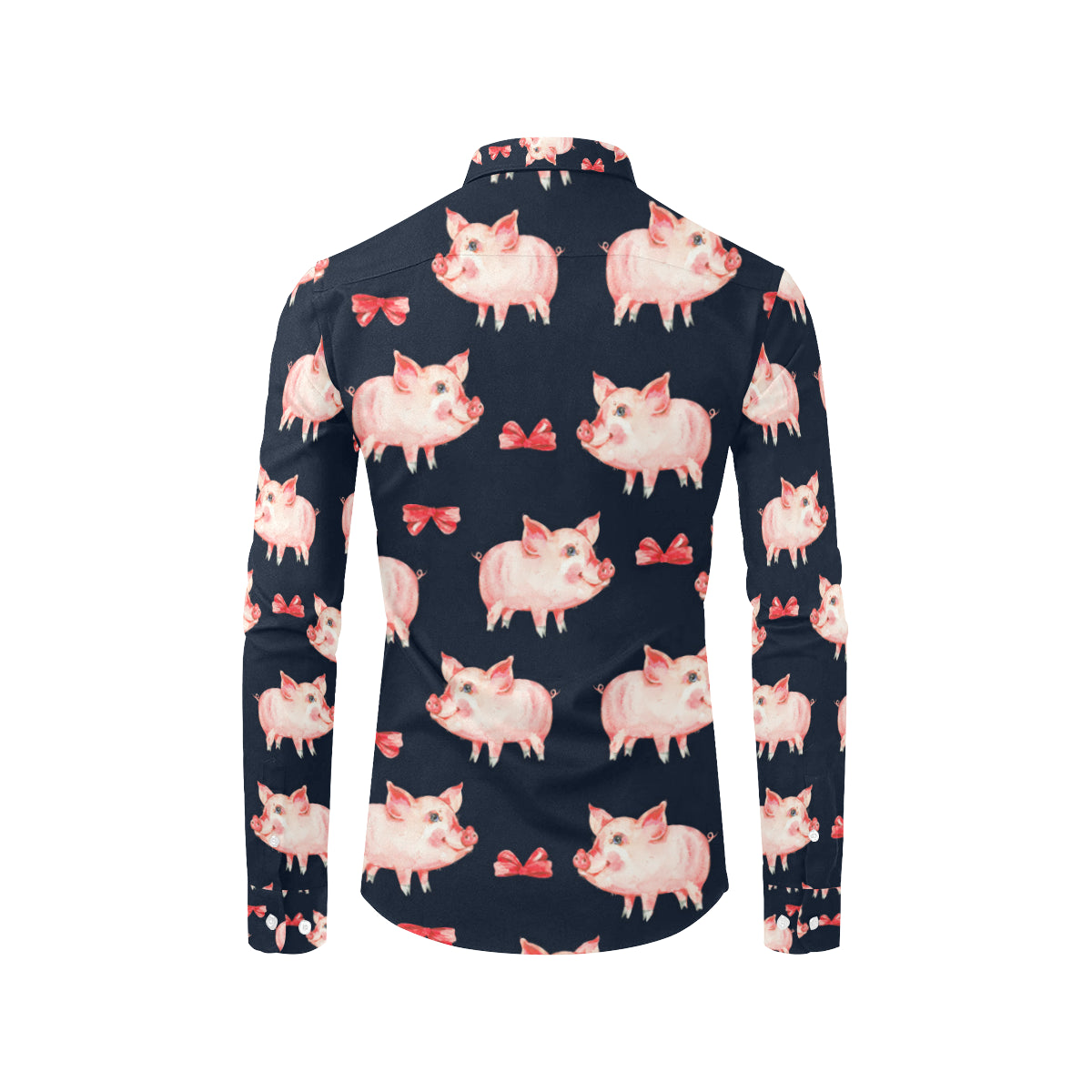Pig Cute Pattern Print Design 02 Men's Long Sleeve Shirt