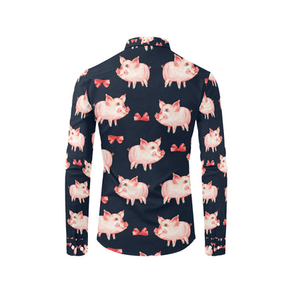 Pig Cute Pattern Print Design 02 Men's Long Sleeve Shirt