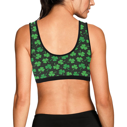 Clover  Pattern Print Design 04 Sports Bra