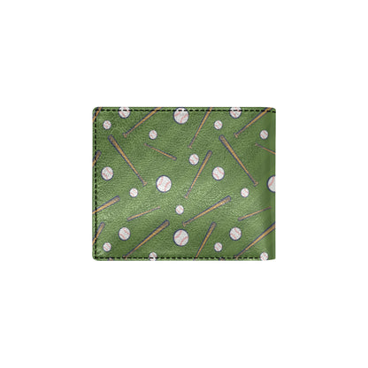 Baseball Pattern Print Design 02 Men's ID Card Wallet