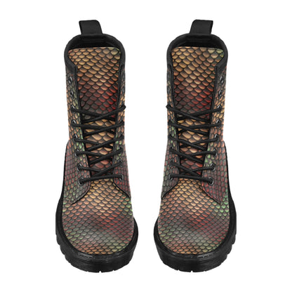 Snake Skin Colorful Print Women's Boots