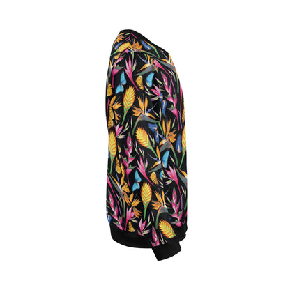 Tropical Flower Pattern Print Design TF016 Men Long Sleeve Sweatshirt