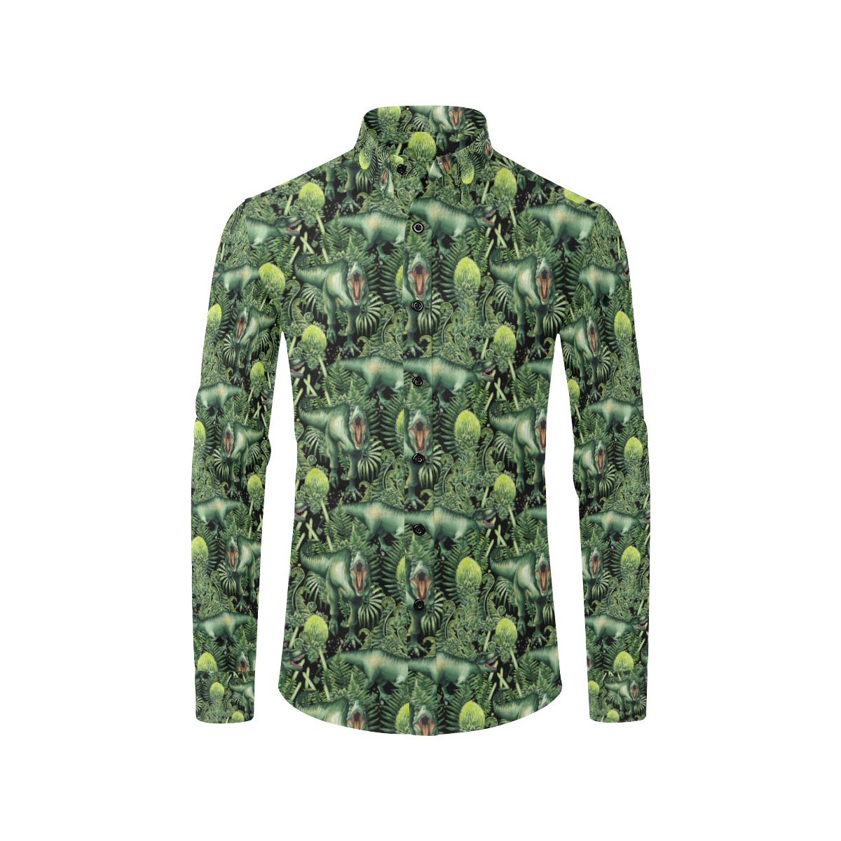 Dinosaur T Rex Print Pattern Men's Long Sleeve Shirt