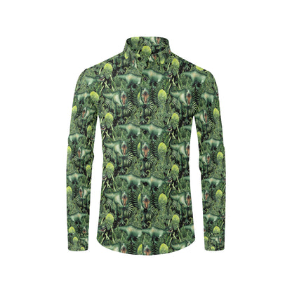 Dinosaur T Rex Print Pattern Men's Long Sleeve Shirt