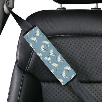 Crane Pattern Print Design 05 Car Seat Belt Cover