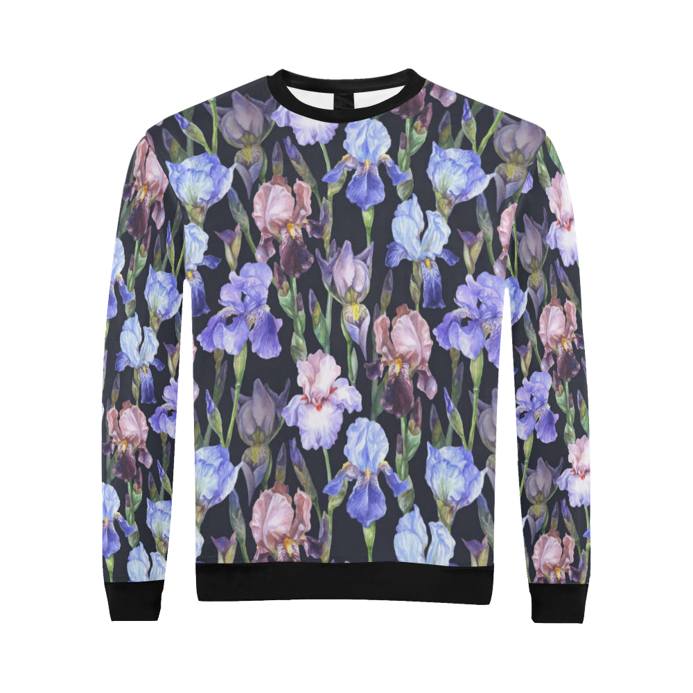 Iris Pattern Print Design IR04 Men Long Sleeve Sweatshirt