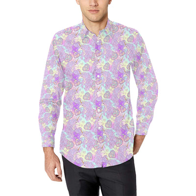 Unicorn Rainbow Star Heart Print Men's Long Sleeve Shirt