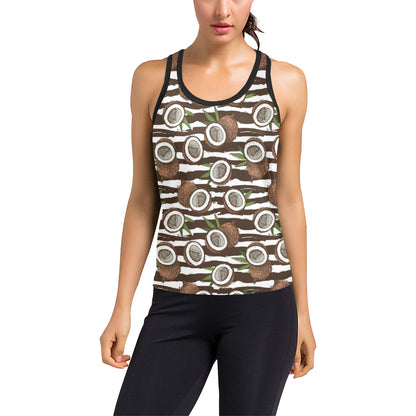 Coconut Pattern Print Design CN04 Women's Racerback Tank Top