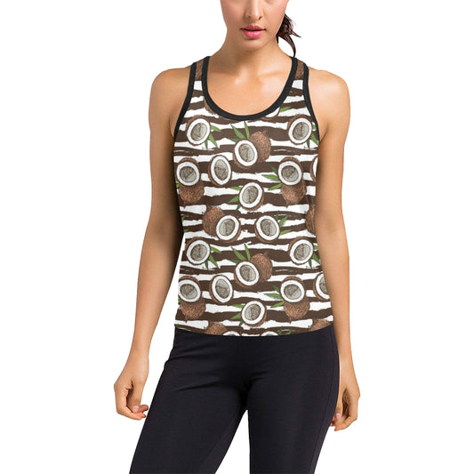 Coconut Pattern Print Design CN04 Women's Racerback Tank Top