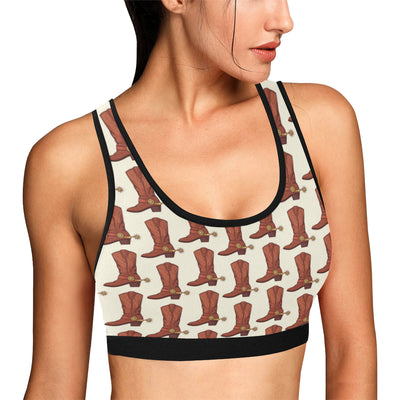 Cowboy Pattern Print Design 06 Sports Bra