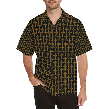 Cross Pattern Print Design 02 Men's Hawaiian Shirt