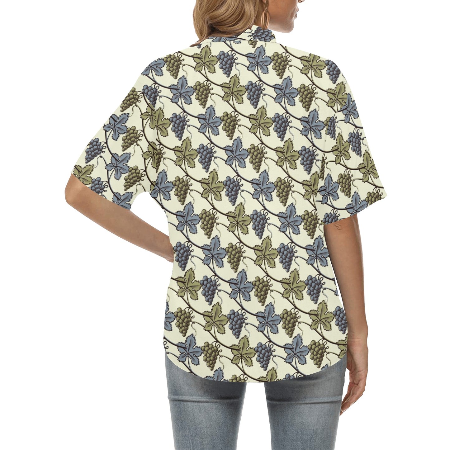 Grape Pattern Print Design GP03 Women's Hawaiian Shirt