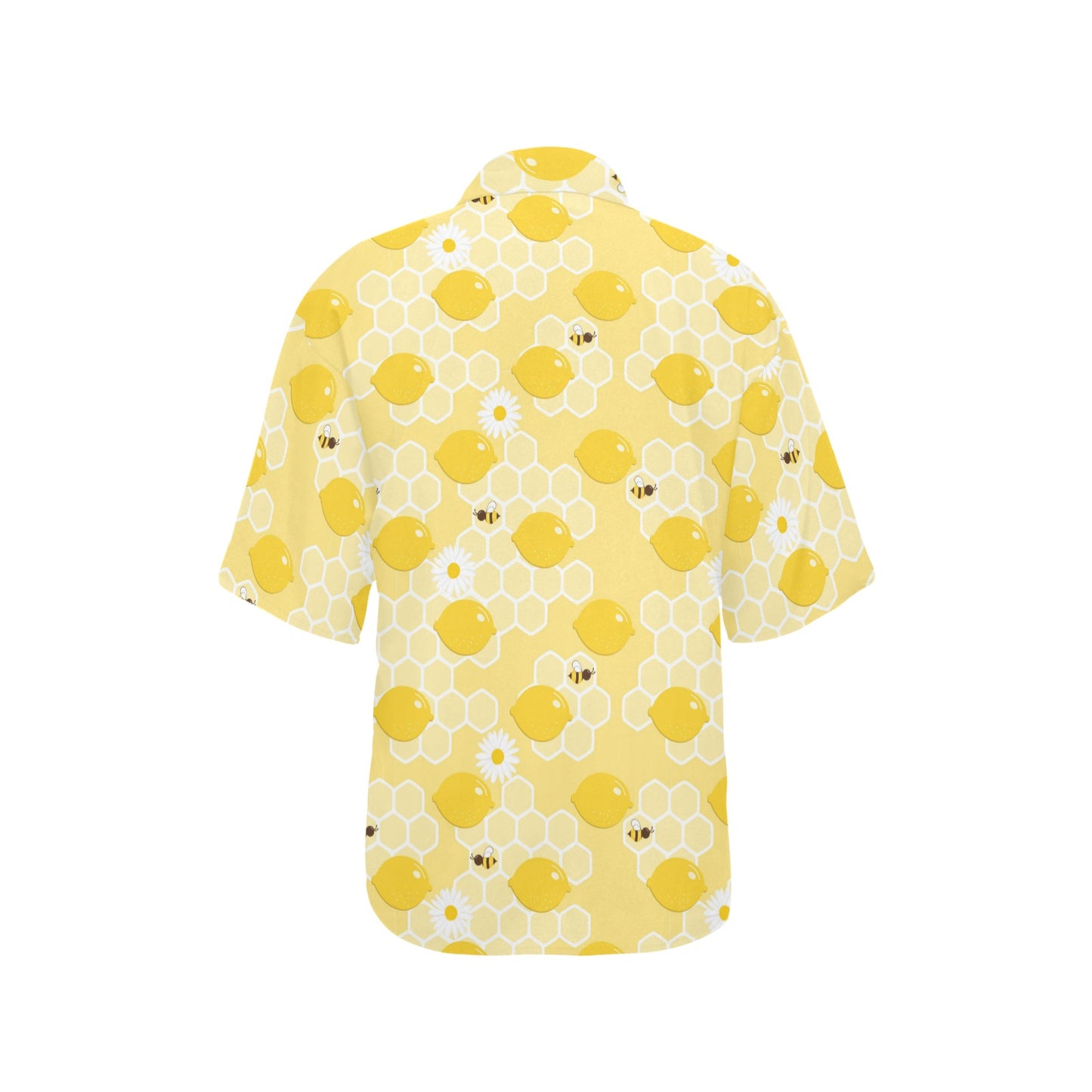 Honey Bee Honeycomb Print Design LKS3010 Women's Hawaiian Shirt