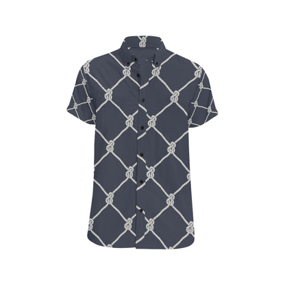 Rope Pattern Print Design A02 Men's Short Sleeve Button Up Shirt