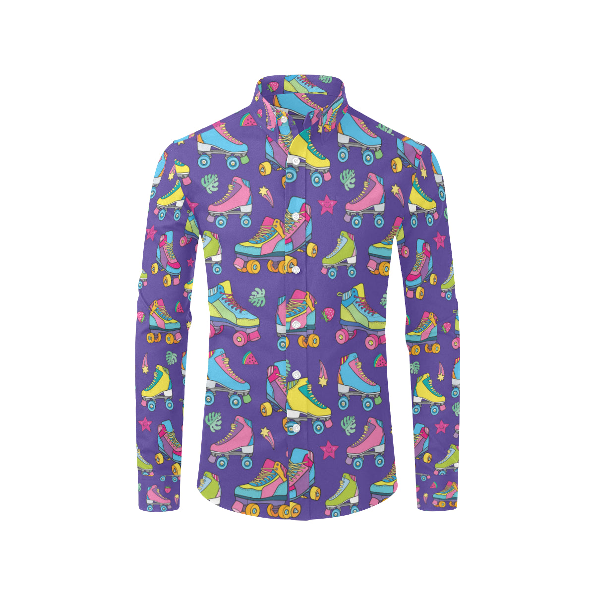 Roller skate Colorful Pattern Print Design A05 Men's Long Sleeve Shirt