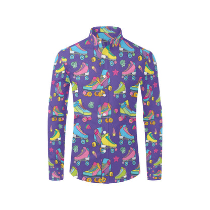 Roller skate Colorful Pattern Print Design A05 Men's Long Sleeve Shirt