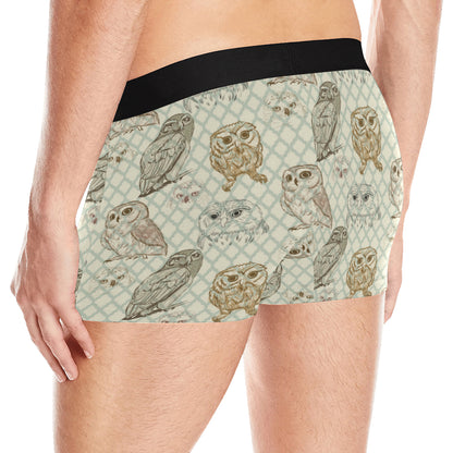 Owl Pattern Print Design A03 Men's Boxer Briefs