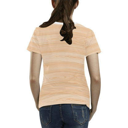Wood Texture Print Design LKS302 Women's  T-shirt