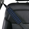 Navy Blue Tartan Plaid Pattern Car Seat Belt Cover