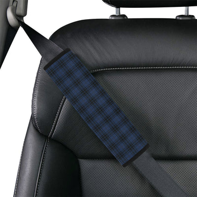 Navy Blue Tartan Plaid Pattern Car Seat Belt Cover