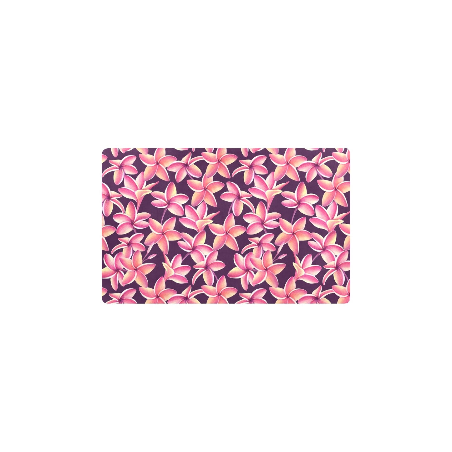 Purple Plumeria Pattern Print Design PM010 Kitchen Mat
