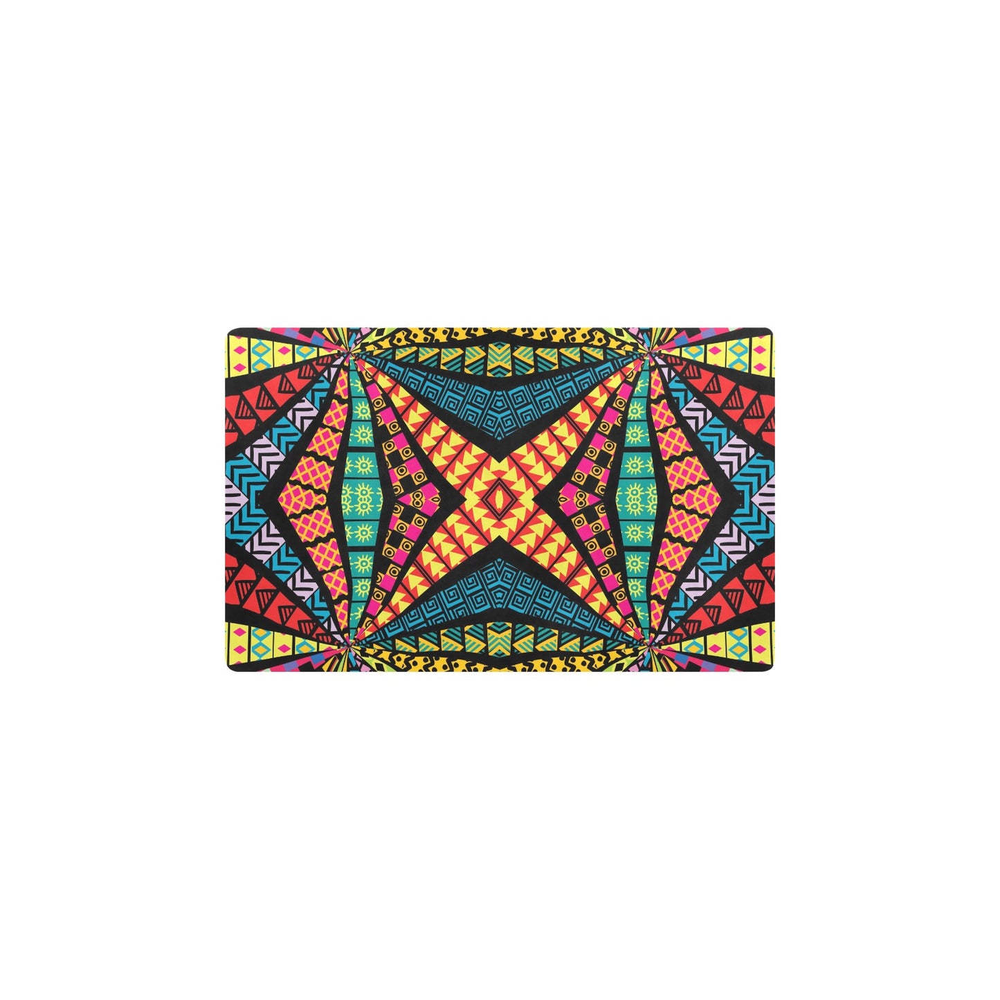 Kaleidoscope Pattern Print Design 05 Kitchen Mat