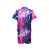 Galaxy Night Purple Space Print Men's Romper