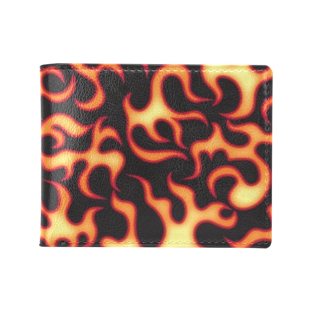 Flame Fire Themed Print Men's ID Card Wallet