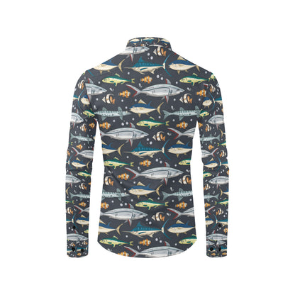 Swordfish Pattern Print Design 04 Men's Long Sleeve Shirt