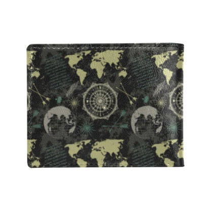 World Map Print Design LKS303 Men's ID Card Wallet
