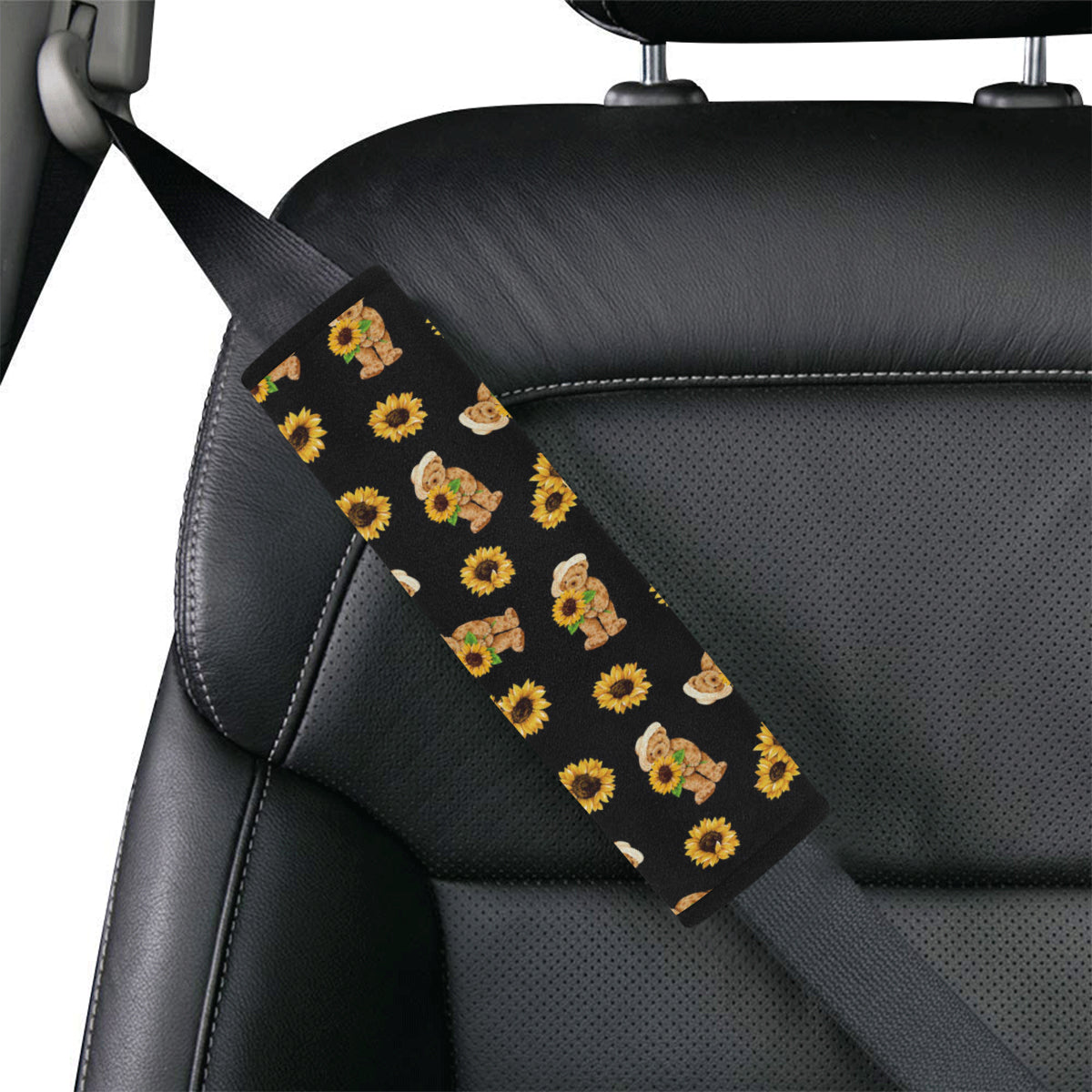 Sunflower Pattern Print Design SF016 Car Seat Belt Cover
