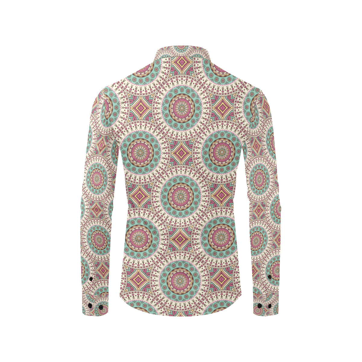 Bohemian Round Style Print Men's Long Sleeve Shirt