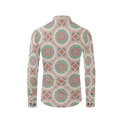 Bohemian Round Style Print Men's Long Sleeve Shirt
