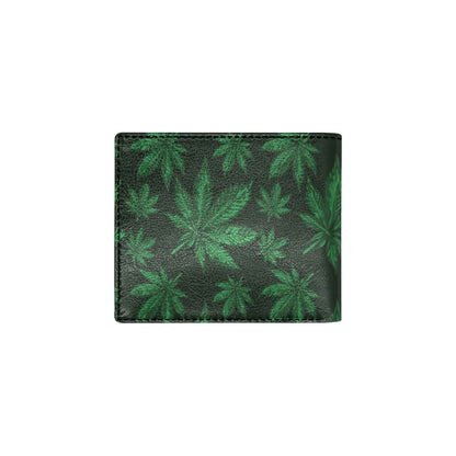 Pot Leaf Pattern Print Design A04 Men's ID Card Wallet