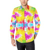 Tie Dye Rainbow Themed Print Men's Long Sleeve Shirt