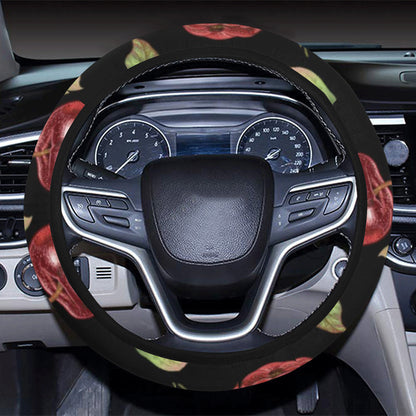 Apple Pattern Print Design AP011 Steering Wheel Cover with Elastic Edge