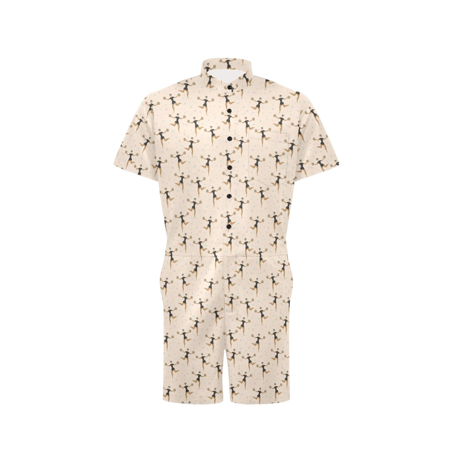 Cheerleader Pattern Print Design 03 Men's Romper