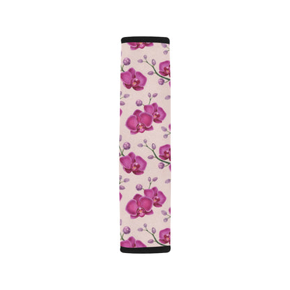 Orchid Purple Pattern Print Design OR04 Car Seat Belt Cover