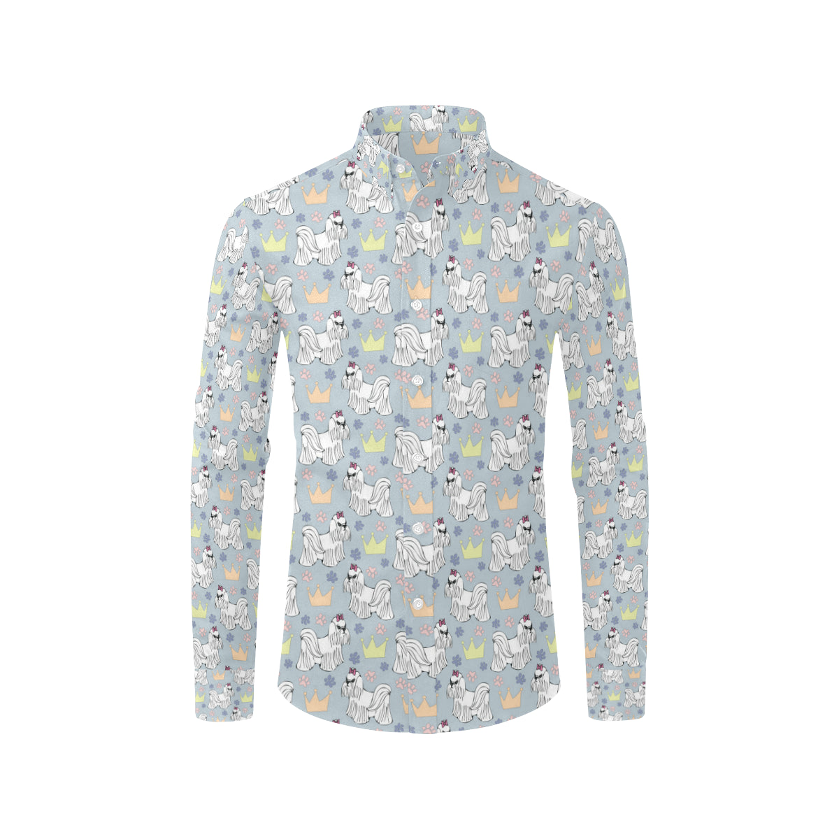 Maltese Pattern Print Design 04 Men's Long Sleeve Shirt